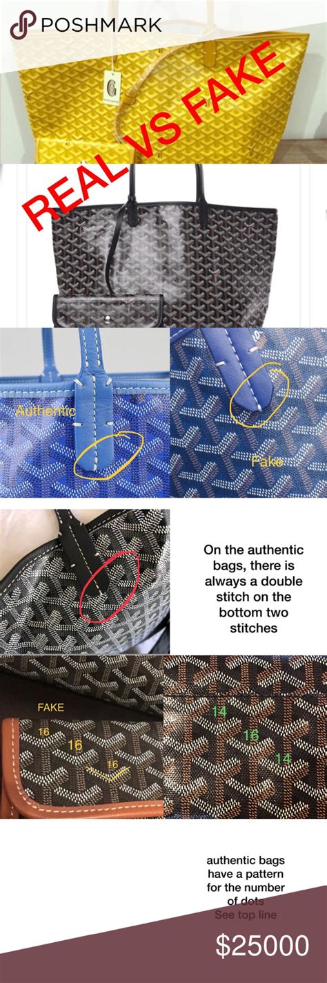 fake vs real goyard tote|genuine goyard bag.